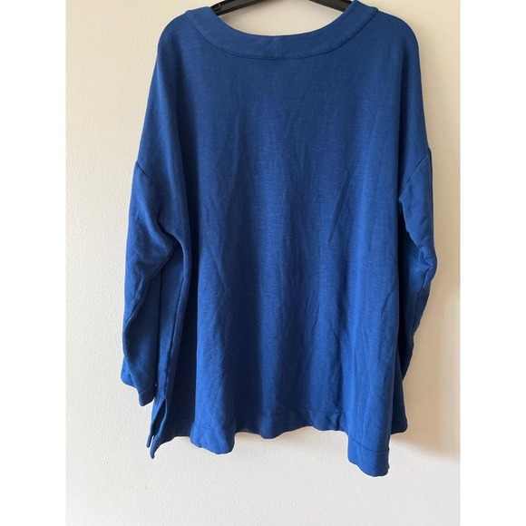 J.Jill Blue V-Neck Henley Tunic Top XL - Picture 2 of 5